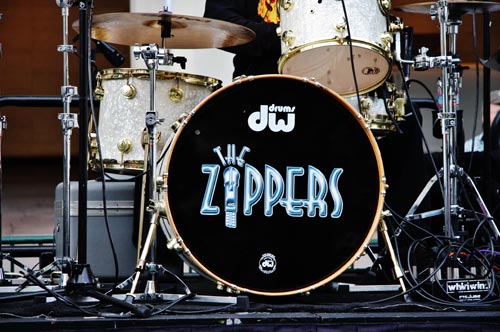 The Zippers band drum kit.